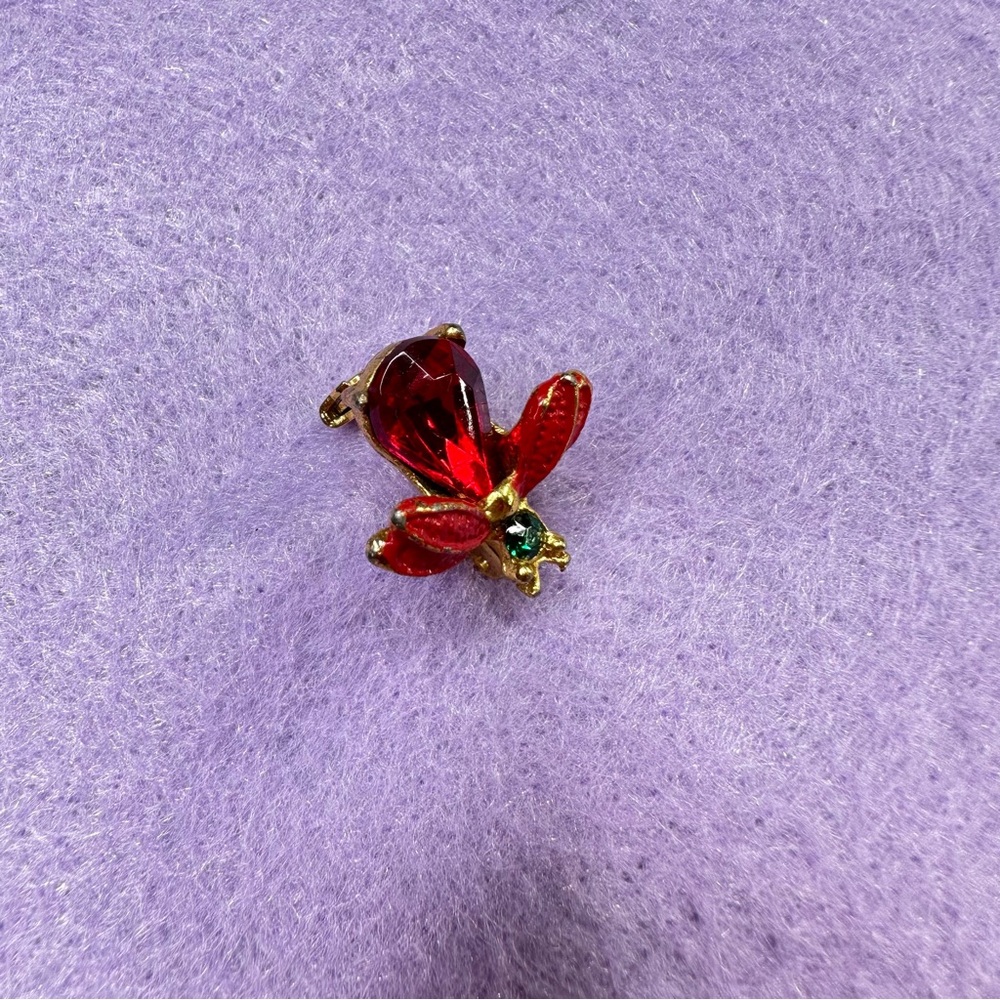 Vintage Tiny Red Bug Scatter Pin